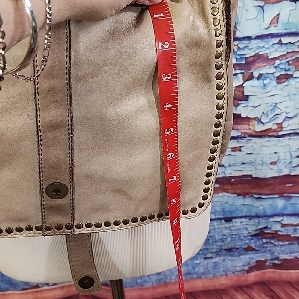 Borse In Pelle Leather Beige Shoulder Bag Made In ITALY